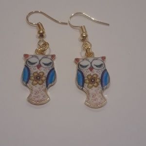 Handmade Beautiful Owl Dangle Drop Earrings